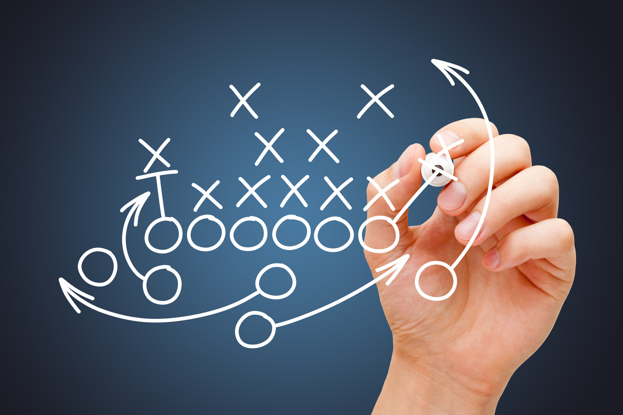 Strategy drawing on board